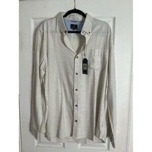 Ben Sherman Cream Button-Down Shirt with Chest Pocket